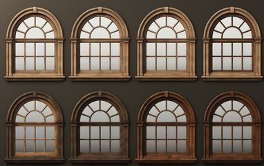 Fototapeta na wymiar Arched Windows Feature a Curved or Arched Top.