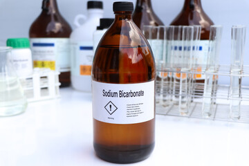 Sodium Bicarbonate in chemical container , chemical in the laboratory and industry