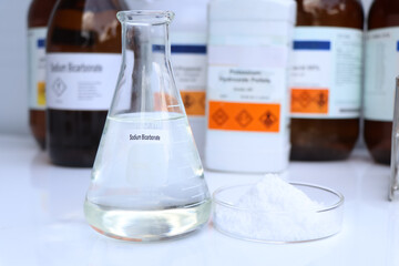 Sodium Bicarbonate in chemical container , chemical in the laboratory and industry