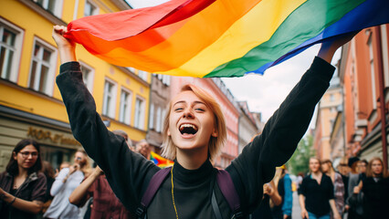 A demonstration by sexual minorities in the city center