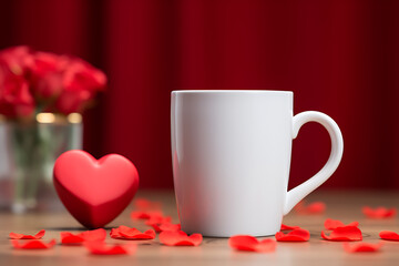 Fototapeta na wymiar Valentine's Coffee Mug Mockup