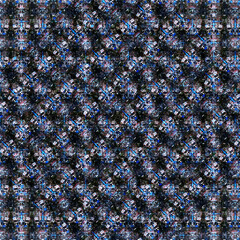kaleidoscope Intricate Pattern Design in Blue, Magenta and Black