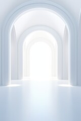 Modern and futuristic hallway corridor interior design, clean simple and minimalist