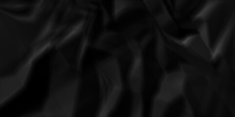 Dark black craft wrinkly paper crumpled texture. black fabric textured crumpled grunge paper background. panorama black paper texture background, crumpled pattern texture background.