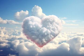 sky cloud formation shaped like a valentines love heart