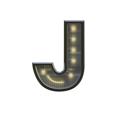 Bold Neon Light 3D Alphabet PNG Letters