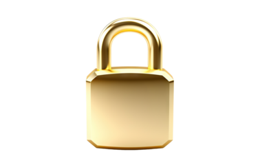 Golden padlock cut out