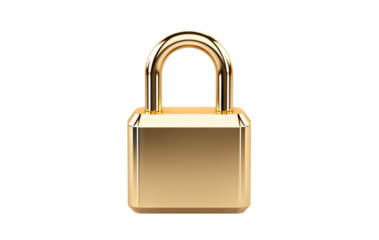 Golden padlock cut out