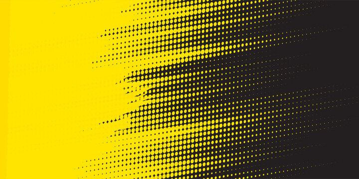 Dots halftone yellow and black color pattern gradient grunge texture background. vector  grunge