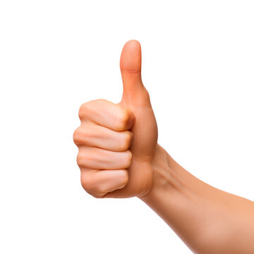 Hand showing thumbs up isolated on transparent background. AI generated.