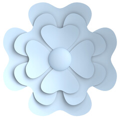 3D paper flower. Pastel flower. 3D illustration.