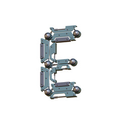Futuristic & Robotic 3D Alphabet PNG Letters
