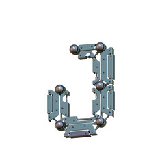 Futuristic & Robotic 3D Alphabet PNG Letters