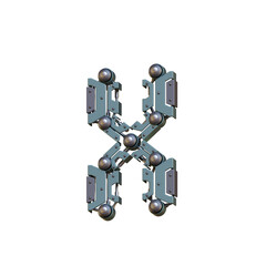 Futuristic & Robotic 3D Alphabet PNG Letters