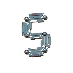 Futuristic & Robotic 3D Alphabet PNG Letters