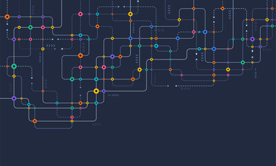 Digital technology blue background. Concept with technology line light. Circuit board background technology.