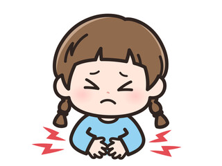 腹痛の女の子の顔