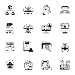 Pack of Data Management Line Icons 

