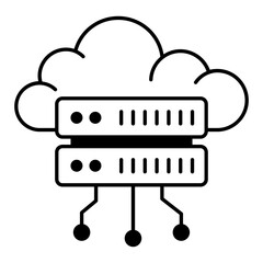 Shared server outline icon design 