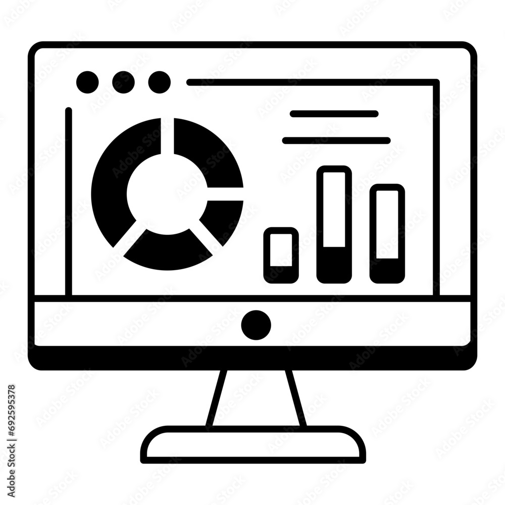 Canvas Prints handy line style icon of laptop security