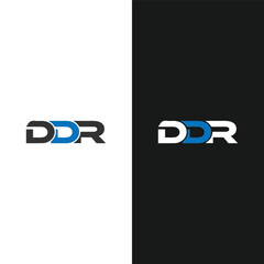 DDR logo. D D R design. White DDR letter. DDR, D D R letter logo design. Initial letter DDR linked circle uppercase monogram logo. D D R letter logo vector design. 