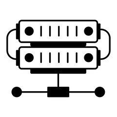 Shared server outline icon design 
