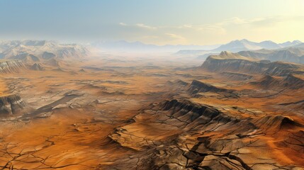 erosion tectonic plateau landscape illustration mountains valleys, cliffs formation, activity features erosion tectonic plateau landscape