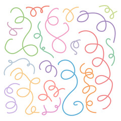 Scribbles collection. Hand drawn vector lines and doodles. Bright color drawing. 