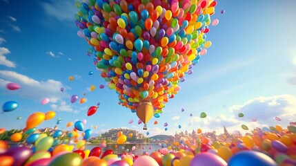 Float into the world of joy on your birthday with a bunch of cheerful air balloons. Their vibrant hues will  a visual spectacle, setting the perfect tone for celebration.