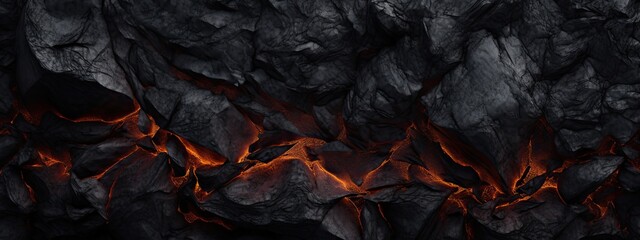 Black Abstract Lava Stone Texture Background