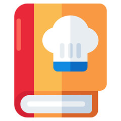 A flat design icon of cookbook