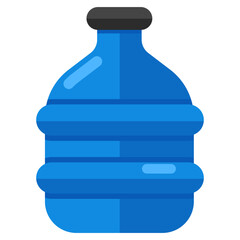 Conceptual flat design icon of water gallon 