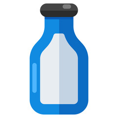An icon design of milk bottle, eye catching colored style 