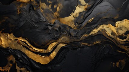 Obraz premium Black and gold abstract lava stone texture background