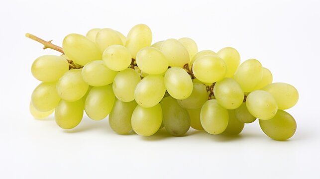 a solo white grape, each one delicately displayed against a seamless white background.
