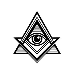 Masonic symbol. Mason lodge sign. New world order. Vector illustration