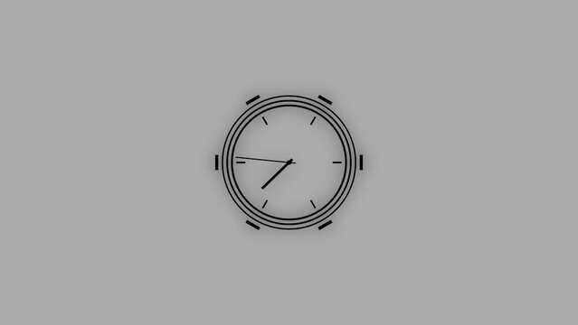   New Clock icon ,arrow rotted fast spanning 12 hours in the circle .on the black background ,4k 