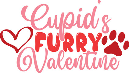 Cupid's Furry Valentine - Valentine's Dog Illustration