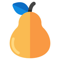 A flat design icon of pear available for download 