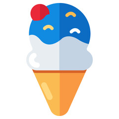 A yummy icon of ice cream cone