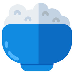 Yummy rice bowl icon in trendy design