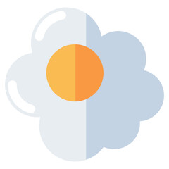 A flat design icon of fried egg