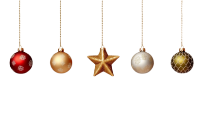 Christmas decorations isolated on transparent background. PNG file, Generative Ai.