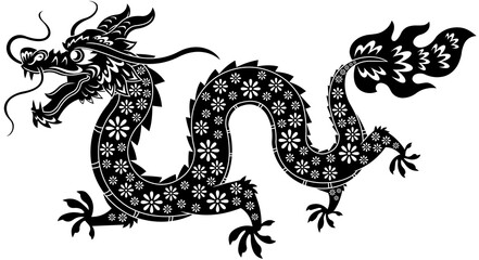 Fototapeta premium Happy Chinese New Year 2024 Year Of The Dragon Zodiac. Illustration Isolated On Transparent Background
