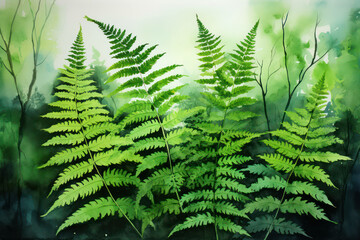 Forest plant fern fresh background background green growth leaves foliage nature