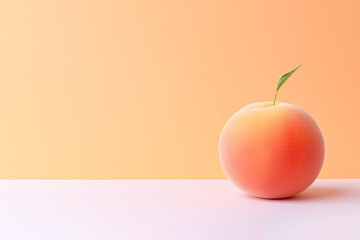 Apricot on white and orange background with copy space for text