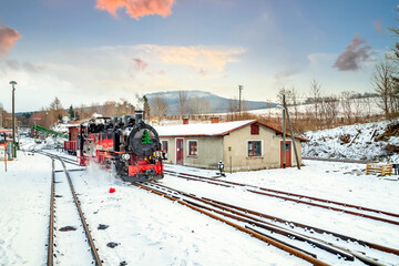 Fichtelbergbahn, Erzgebirge, Sachsen, Deutschland 