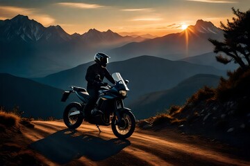 Fototapeta na wymiar mountain bike silhouette