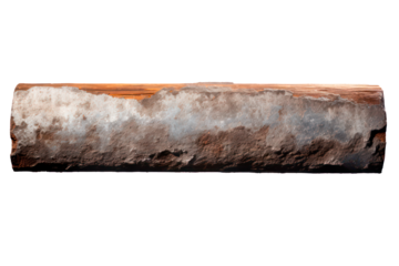 Rusty steel square beam from metal stock isolated on transparent background