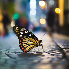 Obraz premium butterfly on the ground